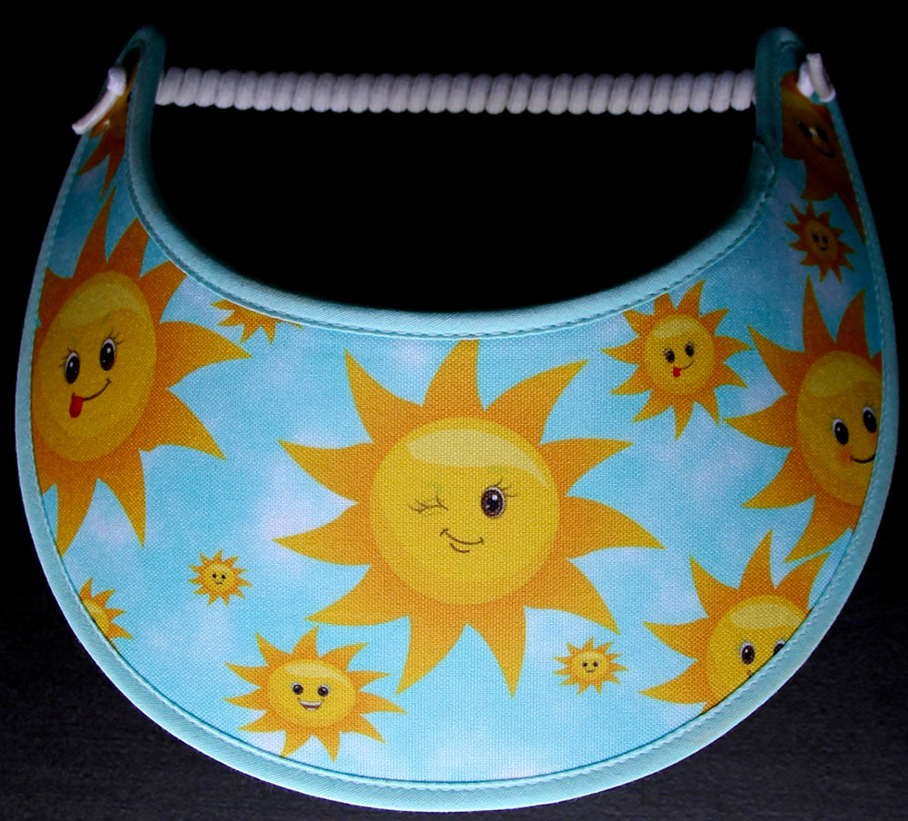 Foam sun visor with smiley faces in the sun